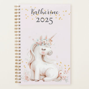 Niedlich Blush and Mint Unicorn Gold Glitzer Name Planer