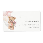 Niedlich Blush Bären Ballon Blumengebäck Herz (Vorne)