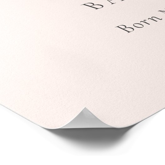 Niedlich Blush Bear Ballon Girl Monogram Baby Poster (Ecke)