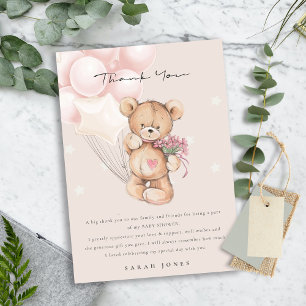 Niedlich Blush Bear Bear Bearly Wait Balloon Babyd Dankeskarte