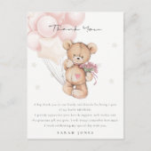 Niedlich Blush Bear Bear Bearly Wait Balloon Babyd Postkarte (Vorderseite)
