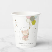 Niedlich Blush Bearly Wait Bear Balloon Babydusche Pappbecher (Vorderseite)