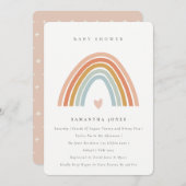 Niedlich Blush Blue Heart Rainbow Baby Dusche einl Dankeskarte (Vorne/Hinten)