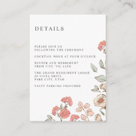 Niedlich Blush Blume Bunch WEDING Hotel Details Begleitkarte