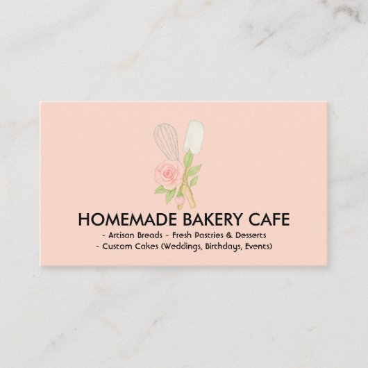 Niedlich Blush Blumengebäck Catering Visitenkarte (Vorderseite)