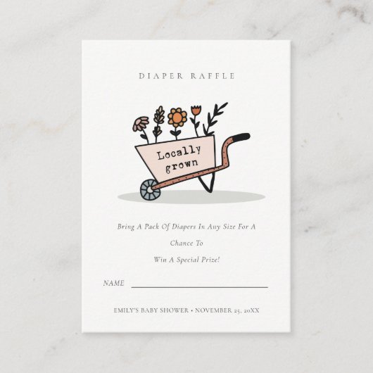 Niedlich Blush Blumenkartentuch Kinderdusche Begleitkarte (Vorderseite)