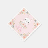 Niedlich Blush Bunny Rabbit Birthday Party Serviette (Ecke)