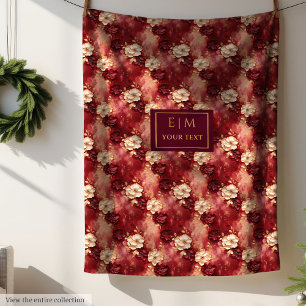 Niedlich Blush Burgund Gold Custom Watercolor Boho Fleecedecke