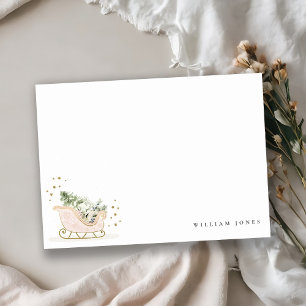 Niedlich Blush Golden Winter Schlitten jeden Gebur Mitteilungskarte