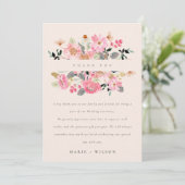 Niedlich Blush Lebend rosa Blumenzehen Dankeskarte (Stehend Vorderseite)