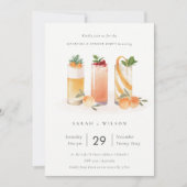 Niedlich Blush Orange Cocktail Dinner einladen Dankeskarte (Vorderseite)