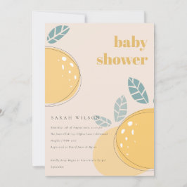 Niedlich Blush Peach Lemon Fruity Bold Baby Dusche Einladung