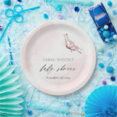 Niedlich Blush Pink Aquarell Butterfly Babydusche Pappteller (Party)