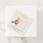 Niedlich Blush Pink Boho Birdie jedes Alter Geburt Geschenkanhänger (Beispiel)