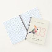 Niedlich Blush Pink Boho Birdie jedes Alter Geburt Notizblock (Innenseite)