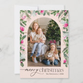 Niedlich Blush Pink Botanische Vegetation Feiertagskarte (Vorderseite)