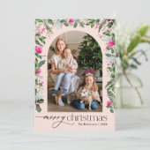 Niedlich Blush Pink Botanische Vegetation Feiertagskarte (Stehend Vorderseite)