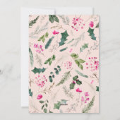 Niedlich Blush Pink Botanische Vegetation Feiertagskarte (Rückseite)