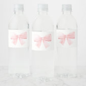 Niedlich Blush Pink Bow Girl Babydusche Wasserflaschenetikett (Flaschen)