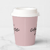 Niedlich Blush Pink "coffee" Minimalistisches Skri Pappbecher (Rechts)