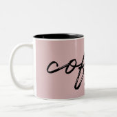 Niedlich Blush Pink "coffee" Minimalistisches Skri Zweifarbige Tasse (Links)