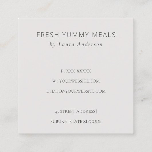 Niedlich Blush Pink Floral Cake Mixer Bäckerei Vie Quadratische Visitenkarte (Rückseite)