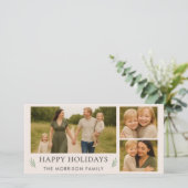 Niedlich Blush Pink Frohe Weihnachten 3 Foto Botan (Stehend Vorderseite)