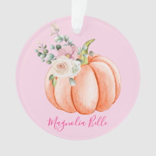 Niedlich Blush Pink Frühling Floral Little Pumpki Ornament