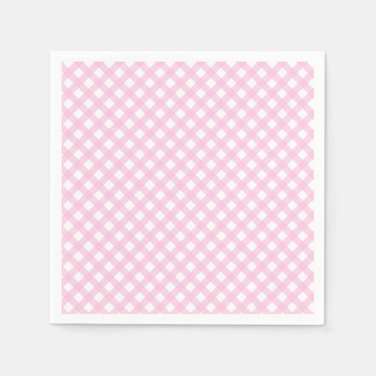 Niedlich Blush Pink Gingham Pattern Serviette (Vorderseite)