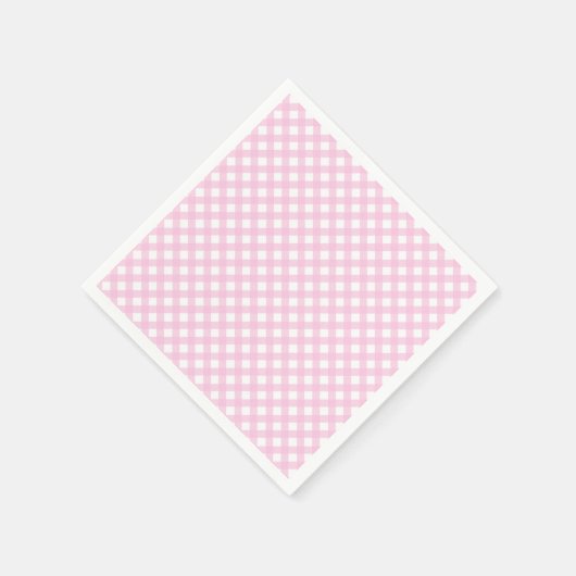 Niedlich Blush Pink Gingham Pattern Serviette (Ecke)