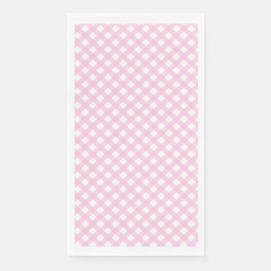 Niedlich Blush Pink Gingham Pattern Serviette (Vorderseite)