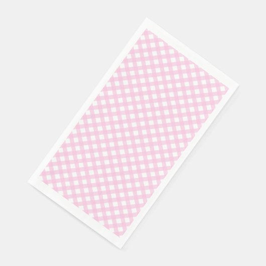 Niedlich Blush Pink Gingham Pattern Serviette (Ecke)