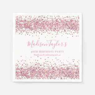 Niedlich Blush Pink Glitzer Sparkle Confetti Gebur Serviette