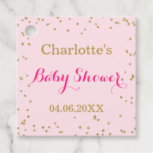 Niedlich Blush Pink Gold Glitzer Confetti Babydusc Geschenkanhänger