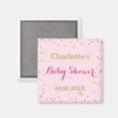 Niedlich Blush Pink Gold Glitzer Confetti Babydusc Magnet (Vorderseite/Rückseite)
