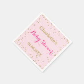 Niedlich Blush Pink Gold Glitzer Confetti Babydusc Serviette (Ecke)