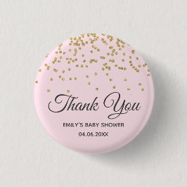 Niedlich Blush Pink Gold Glitzer Danke Baby Dusche Button