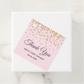 Niedlich Blush Pink Gold Glitzer Danke Baby Dusche Geschenkanhänger (Beispiel)