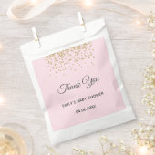 Niedlich Blush Pink Gold Glitzer Danke Baby Dusche Geschenktütchen (Ausgeschnitten)