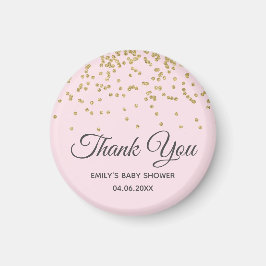 Niedlich Blush Pink Gold Glitzer Danke Baby Dusche Magnet