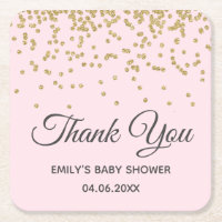 Niedlich Blush Pink Gold Glitzer Danke Baby Dusche