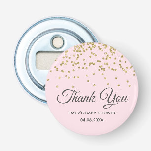 Niedlich Blush Pink Gold Glitzer Danke Babydusche Flaschenöffner