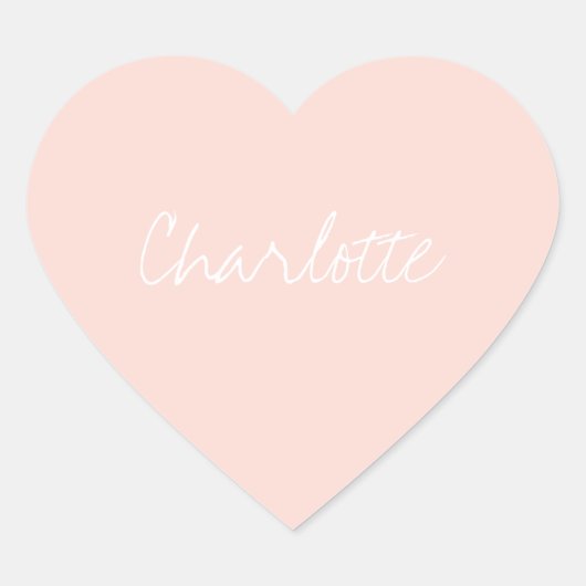 Niedlich Blush Pink Heart Stickers (Vorderseite)