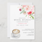 Niedlich Blush Pink Kaffee Peony Garden Bridal Bru Einladung (Vorderseite)