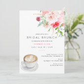 Niedlich Blush Pink Kaffee Peony Garden Bridal Bru Einladung (Stehend Vorderseite)