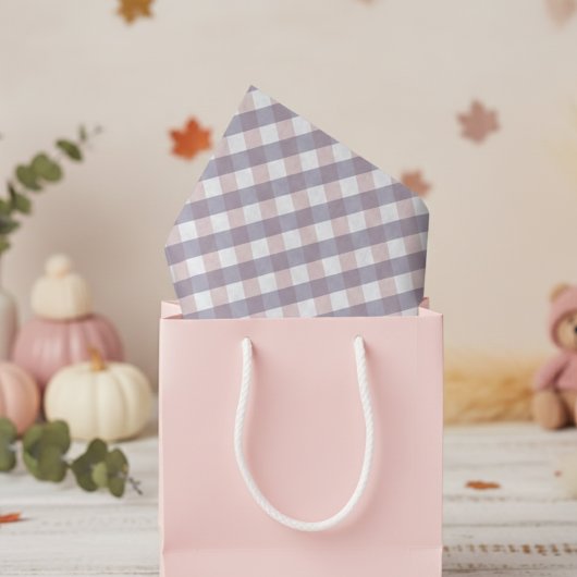 Niedlich Blush Pink & Lila Gingham Pattern Baby Gi Seidenpapier