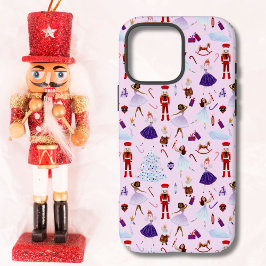 Niedlich Blush Pink Nutcracker Weihnachtsmuster iPhone 16 Pro Max Hülle