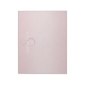 Niedlich Blush Pink Ombre Monogram & Name Notizblock (Rotiert)