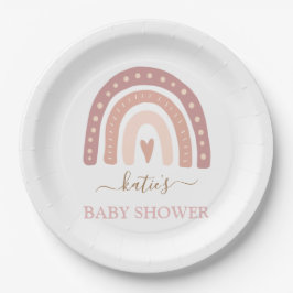 Niedlich Blush Pink Rainbow Girl Babydusche Pappteller