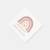 Niedlich Blush Pink Rainbow Girl Babydusche Serviette (Ecke)